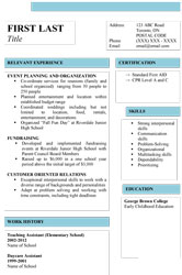 Career re-entry resume